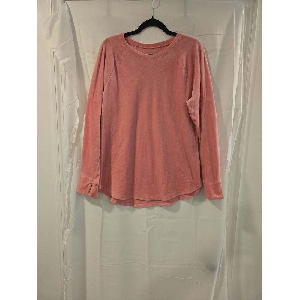 ClimateRight by Cuddl Duds Fleece Loungewear Top in Peach Pink